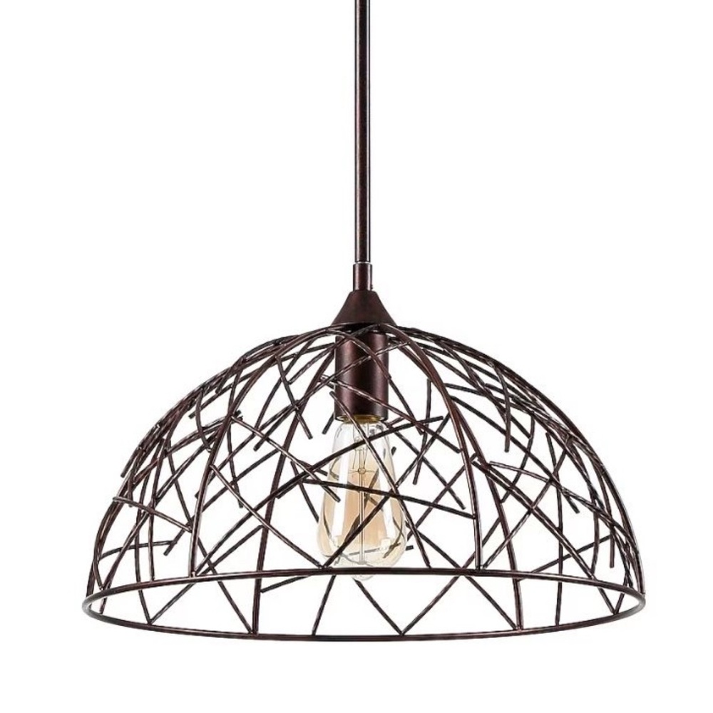 Rustic Iron Modern/Contemporary Globe 15.5” Hanging Pendant Light